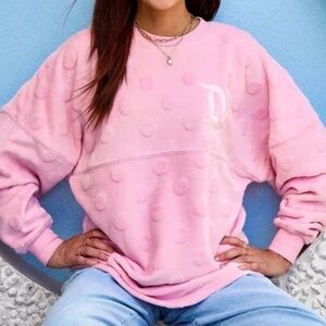 SPIRIT JERSEY XL Disneyland Piglet pink cozy terry polka dot top